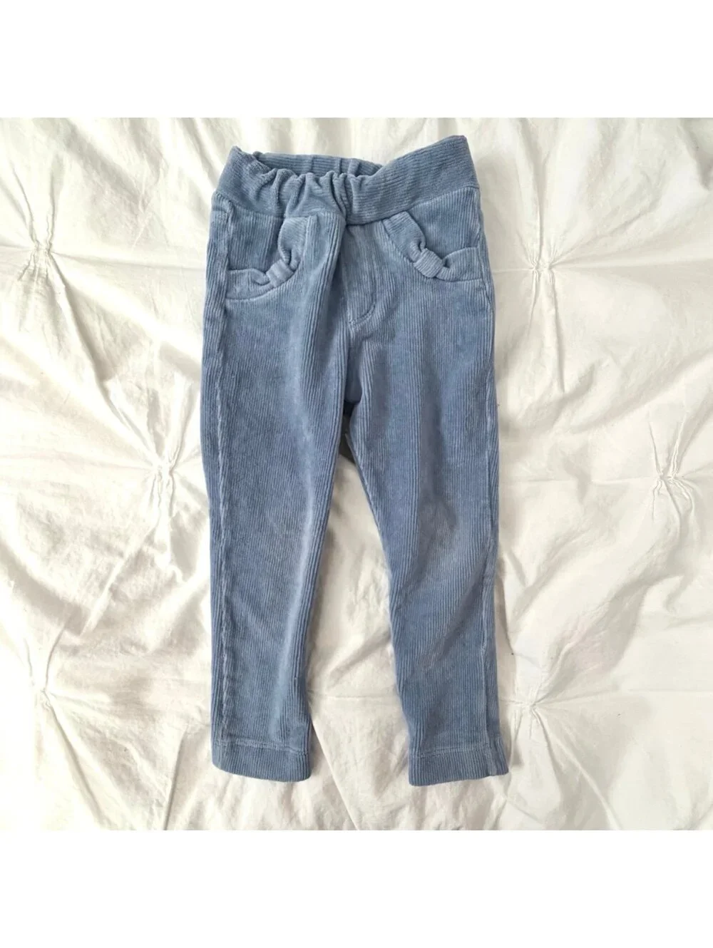 Mayoral Light Blue Bow Corduroy Pants